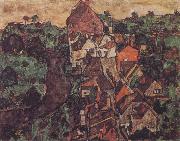 Egon Schiele Krumau Landscape oil painting